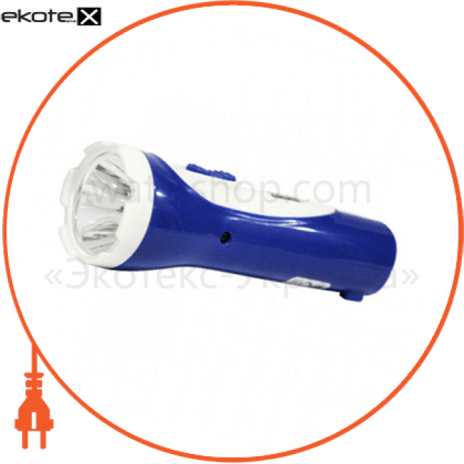 Horoz Electric 084-006-0001N фонарь аккумуляторный power led 0,5w синий 30lm батарея 0,2ah 220-240v новый вид