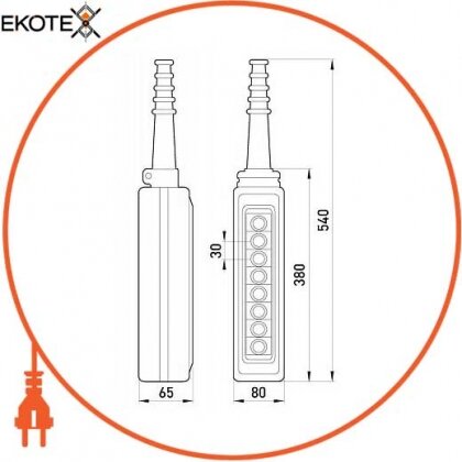 Тельферный пост e.cs.stand.xac.a.881, восьмикнопочный, Enext, s007015