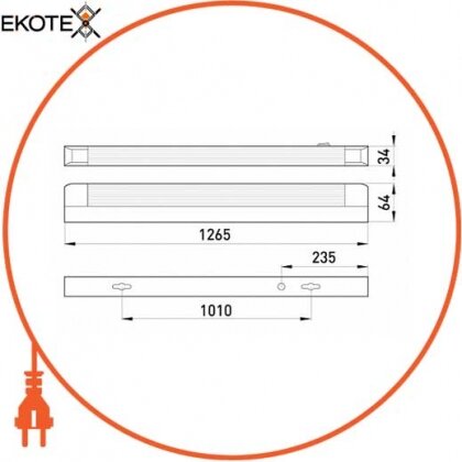 Enext l001056 светильник люминесцентный  e.lum.ch.1304.1.36 с электронным балластом,  лампа т8