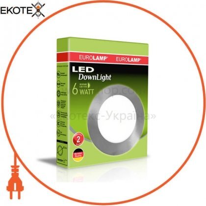 Світлодіодний EUROLAMP LED Світильник круглий точковий 6W 4000K(silver), Eurolamp, LED-DLR-6/4(silver)