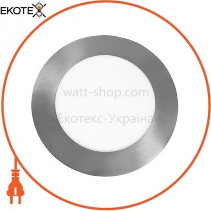Світлодіодний EUROLAMP LED Світильник круглий точковий 6W 4000K(silver), Eurolamp, LED-DLR-6/4(silver)