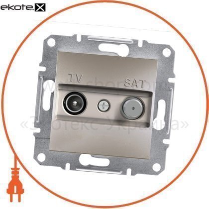 Asfora TV-SAT Розетка індивідуальна - 1дБ, без рамки, бронзовий, Schneider, EPH3400469