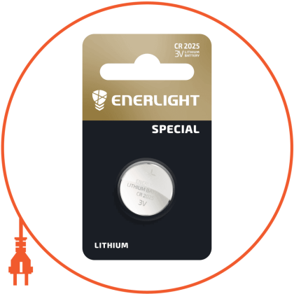 Батарейка ENERLIGHT LITHIUM CR 2025 BLI 1, Enerlight, 70250101