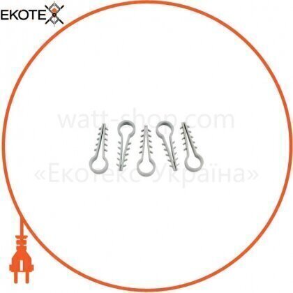 Дюбель-ялинка (затиск) 6 mm для кругл.каб (100 шт) ELCOR, Elcor, 140508
