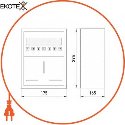 Enext RU-1-P Z/О шкаф распределительная e.mbox.ru-1-p-z/о металлический навесная, под 1-ф. счетчик, 6 мод., с замком, с окошком, 395х175х165 мм