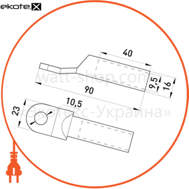 Enext s038005 медно-алюминиевый кабельный наконечник e.end.stand.ca.dtl.1.50