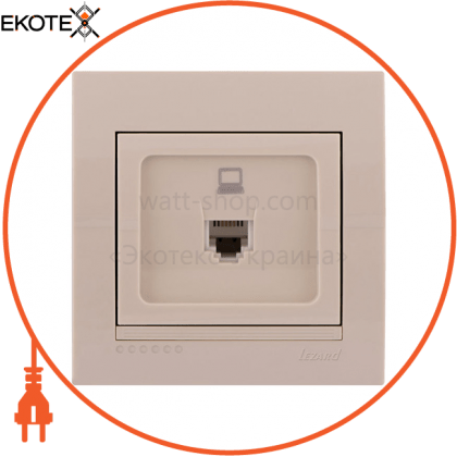 Розетка комп'ютерна 702-0303-139 Колір Крем / Крем 1 шт. RJ 45 CAT5 роз'єм, Lezard, 702-0303-139