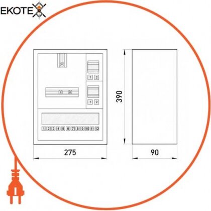 Enext s0100069 корпус e.mbox.stand.n.f1.16.z.e металлический, под 1-ф. электронный счетчик, 16 мод., навесной, с замком