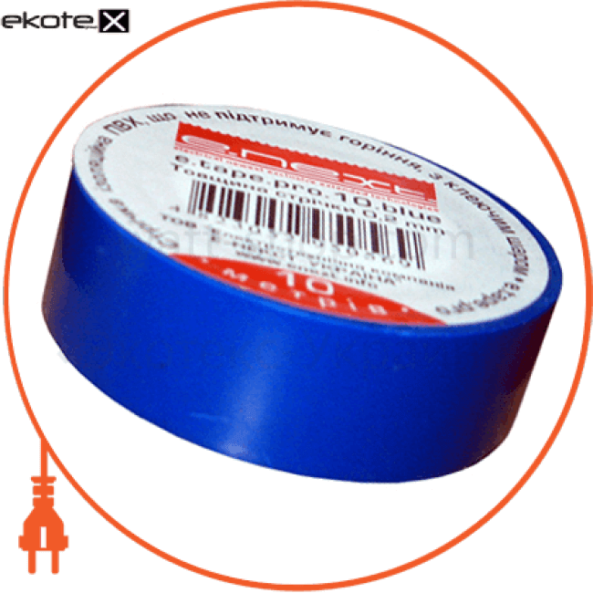Enext p0450012 изолента e.tape.pro.20.blue с самозатухающий пвх, синяя (20м)