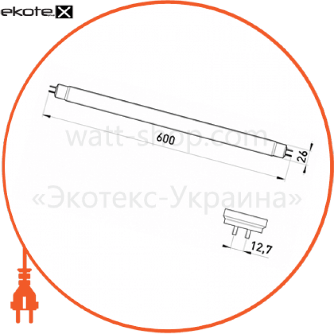 Лампа люмінесцентна e.fl.t8.g13.18.green G13 T8 18Вт зелена, Enext, l006021
