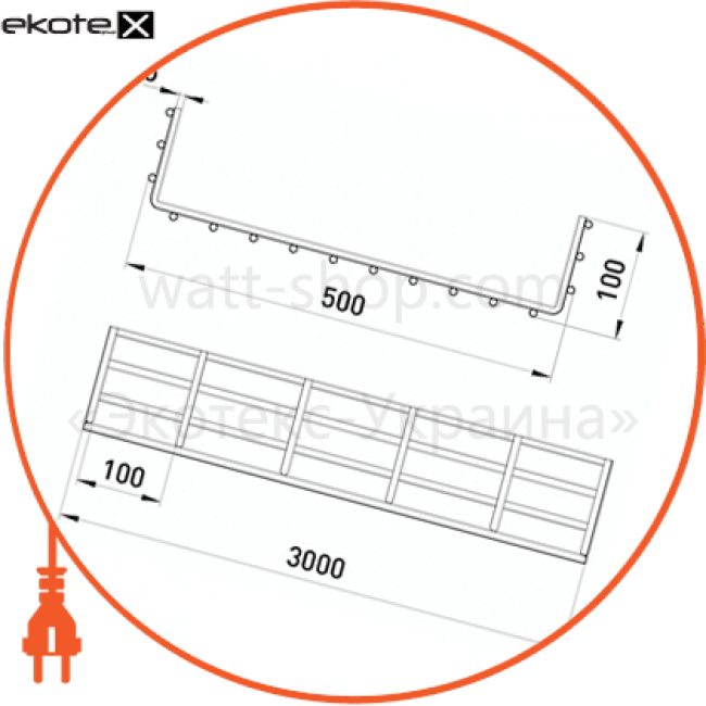 Enext ATK-50-25 лоток проволочный 500х100 5.0 мм, длина 3 м