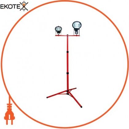 Enext l0140004 стойка металлическая для прожекторов e.halogen.base.2.150.500, (на 2 прожектора по 150 вт или 500вт), красная