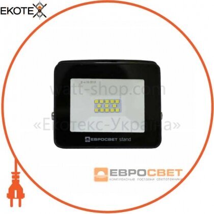 Прожектор світлодіодний ЕВРОСВЕТ 10Вт 6400К EV-10-504 STAND 800Лм, Евросвіт, 40533