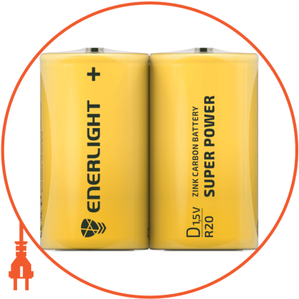 Батарейка ENERLIGHT Super Power D FOL 2, Enerlight, 80200202