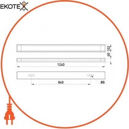 Enext l001021 светильник люминесцентный с электронным балластом  e.lum.99003.1.40 1х40w