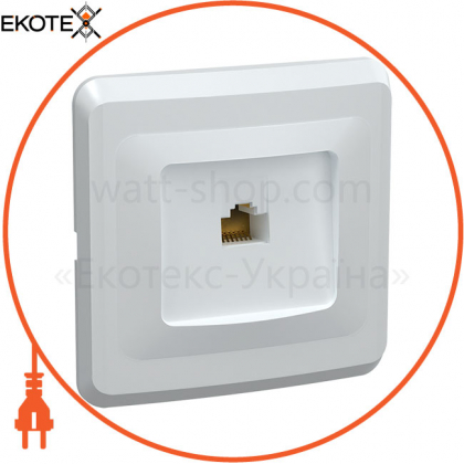 Розетка 1-місна комп'ютерна РК10-ВБ RJ45 Cat5e ВЕГА білий IEK, IEK, EKV15-K01-DM
