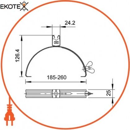 Enext 5202833 кровельный держатель проволоки для коньковой черепицы, 185-260 мм, для круглых проводников d 8 obo bettermann