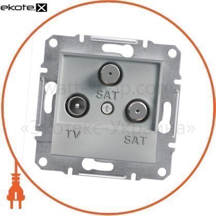 Asfora TV-SAT-SAT Розетка крайова 1дБ, без рамки, алюмінієвий, Schneider, EPH3600161