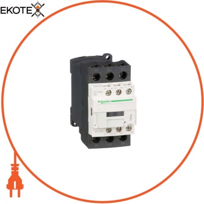 Контактор D 3P, 25А, АЛЕ + НЗ, 24B, обмежувач, Schneider, LC1D25BD