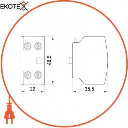 Enext i0140002 дополнительный контакт e.industrial.au.2.20, 2no