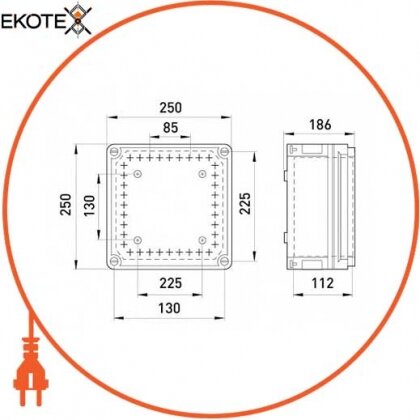 Коробка розподільна пластикова Z3 W 3-3-3-3 IP55 (250*250*186), Enext, 9303-001