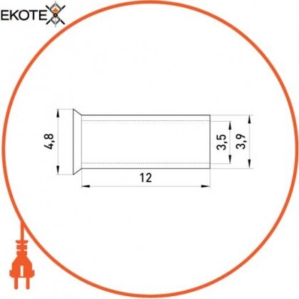 Неізольований наконечник e.terminal.stand.en.6.12 6,0 кв. мм, L=12 мм, Enext, s4038011