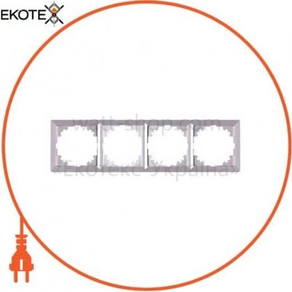 Рамка e.lux.10084L.4.fr.aluminium 4-місцева, "алюміній", Enext, ins0040092
