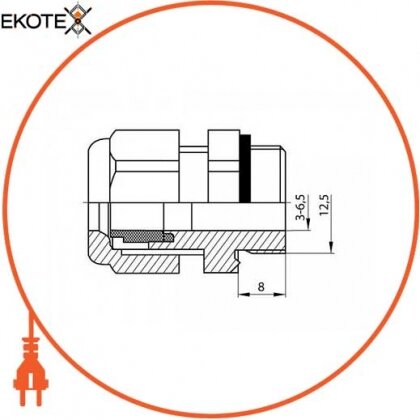 Кабельний ввід латунний e.met.pg.stand.7, Enext, s051007
