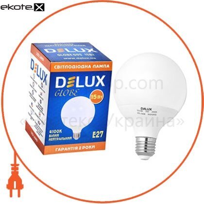 Delux 90012692 светодиод.лампа_delux_globe g95 15w e27_4100k