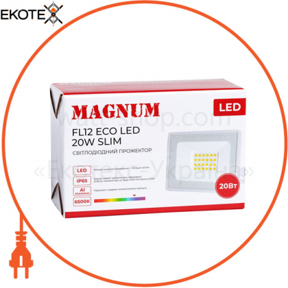 Світлодіодний прожектор MAGNUM FL12 ECO LED 20Вт slim біл. 6500К IP65_