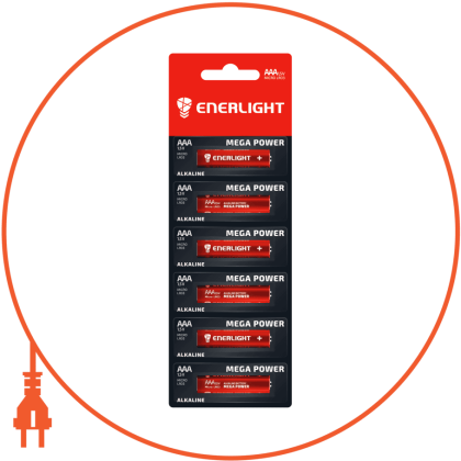 Батарейка ENERLIGHT MEGA POWER AAA MB 1*6, Enerlight, 90030101