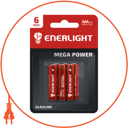 Батарейка ENERLIGHT MEGA POWER AAA BLI 6, Enerlight, 90030106