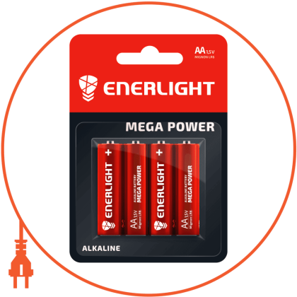 Батарейка ENERLIGHT MEGA POWER AA BLI 4, Enerlight, 90060104