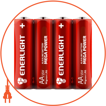 Батарейка ENERLIGHT MEGA POWER AA FOL 4, Enerlight, 90060204