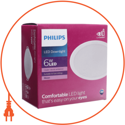 Світильник 59444 MESON 080 6,5W 65K WH recesse, Philips, 915005746101