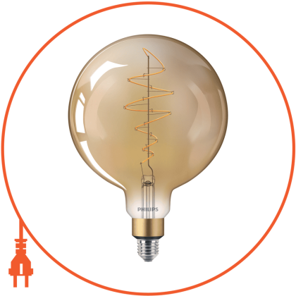 Лампа Filament Philips LED classic-giant 40W E27 G200 GOLD DIM, Philips, 929001873401