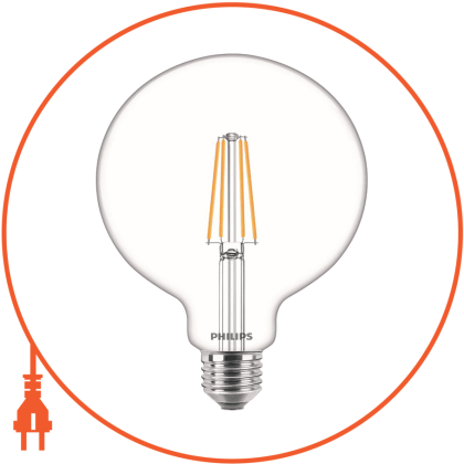 Лампа світлодіодна Philips Filament LED Classic 6-60 Вт G120 E27 830 CL NDAPR, Philips, 929001975108