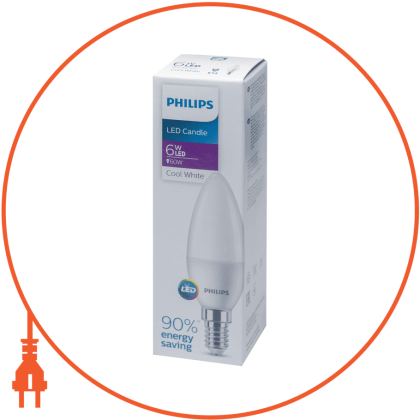 Лампа світлодіодна Philips LED Candle 6-60W E14 827 B35NDFR RCA, Philips, 929002273637