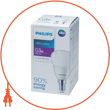 Лампа світлодіодна Philips LED Lustre 6-60W E14 840 P45NDFR RCA, Philips, 929002274037
