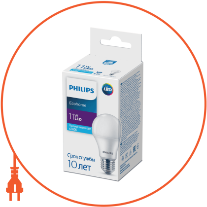 Лампа світлодіодна Philips Ecohome LED Bulb 11W 950Lm E27 865 RCA new, Philips, 929002299417