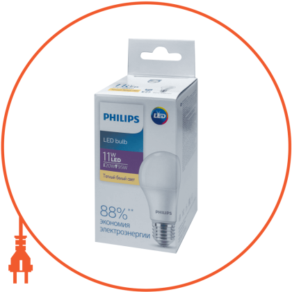 Лампа світлодіодна Philips Ecohome LED Bulb 11W E27 3000K 1PF/20RCA old, Philips, 929002299567