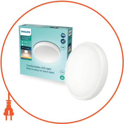 Світильник DORIS CL257 EC RD 6W 27K W HV IP44 06, білий, Philips, 929002367301