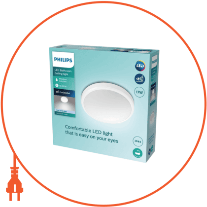 Світильник DORIS CL257 EC 17W 40K W IP44 для ванної кімнати, білий, Philips, 929002367801