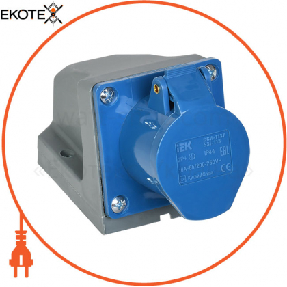Розетка стаціонарна ССІ-113 2P+PE 16А 200-250В IP44 IEK, IEK, PSR11-016-3
