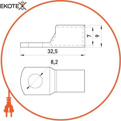 Enext s040003 медный кабельный наконечник е.end.stand.sc.25