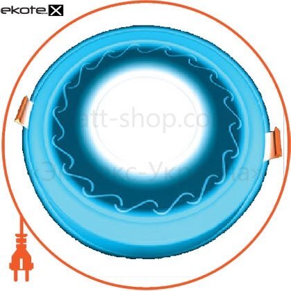 Ecostrum CDRR-A-3/3-греция синий downlight с подсветкой 6+3w встраиваемый круг, греция синий