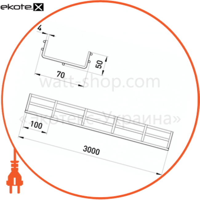 Enext ATK-07-14 лоток проволочный 70х50 4.0 мм, длина 3 м