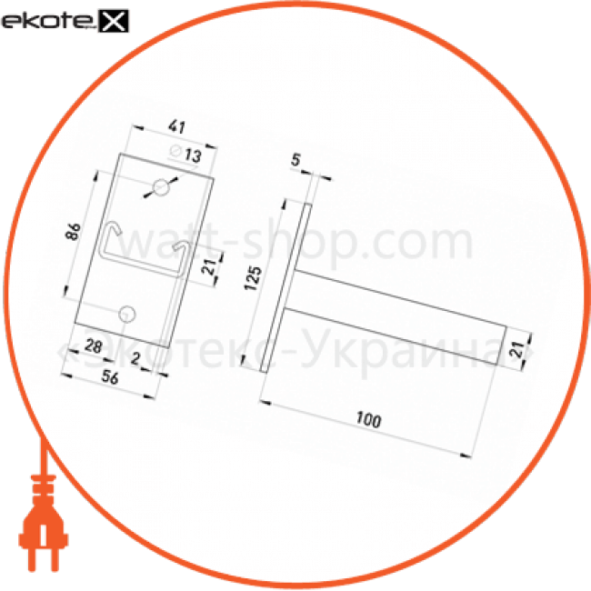 Enext AC-3-21-10 c консоль кронштейна l:100 h профиля 21 мм