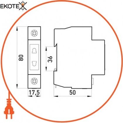 Розетка на DIN-рейку e.socket.stand.din, 230 В, Enext, s004001