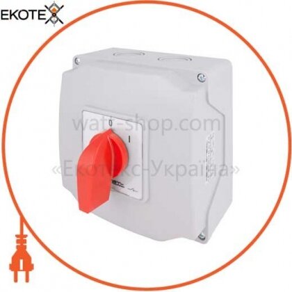 Пакетний перемикач LK40/2.211-ОВ/45 в корпусі, 3p, 0-1, 40А, IP44, Enext, 8614-200